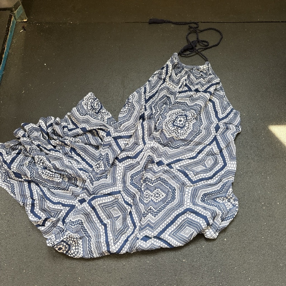 J. Crew Indigo and White Patterned Dress